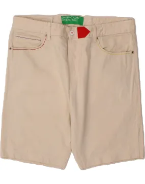 BENETTON Mens Casual Shorts W38 XL Beige Cotton