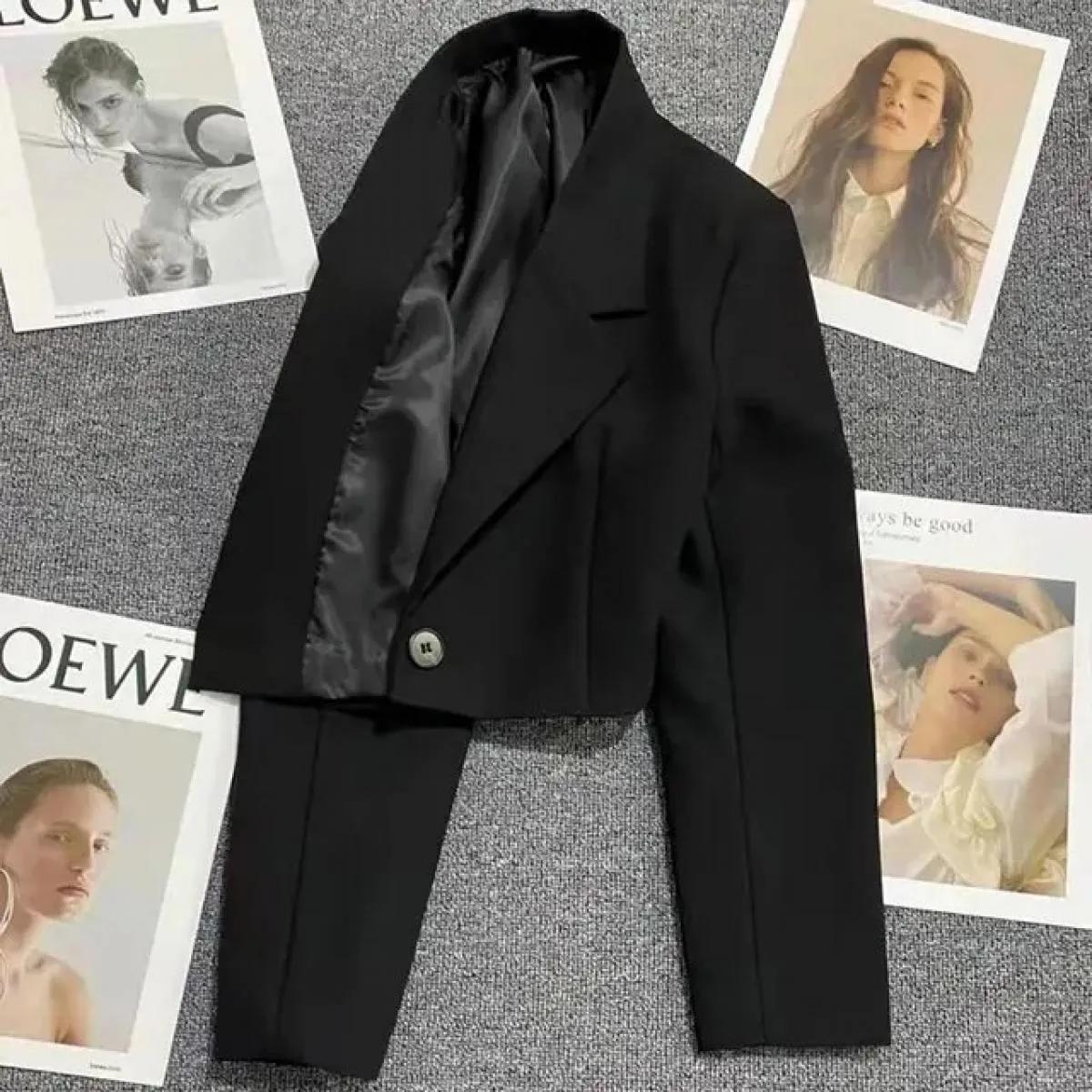 Blazer corto da ufficio stile blazer da donna moda autunno inverno moda primavera giacca da donna a maniche lunghe da strada