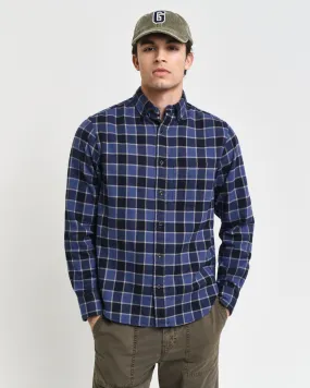 Camicia con motivo a spina di pesce a quadri regular fit    