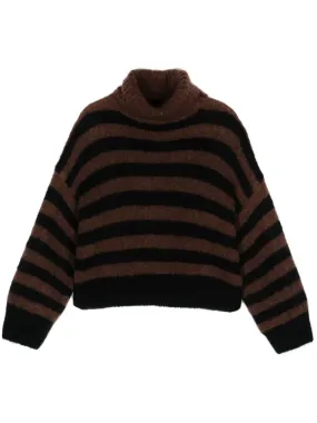 Maglione di dolcevita a strisce di lana di lana