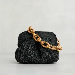 Maxi Pochette Nera in Rafia