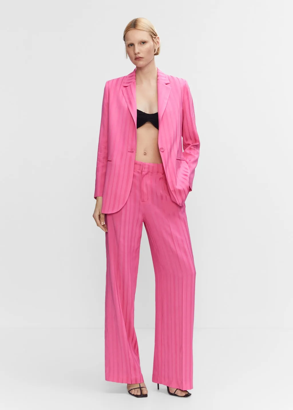 Pantaloni dettagli righe satinate