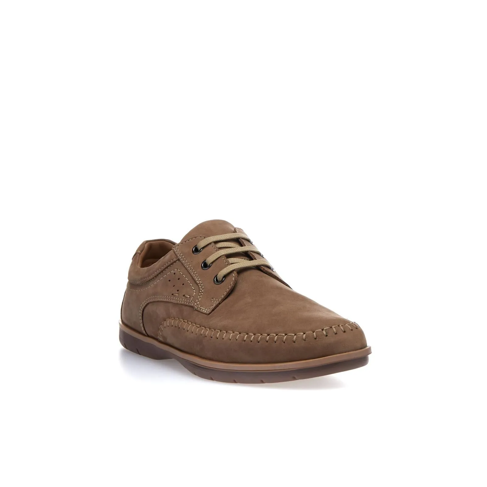 Stringate sportive in pelle con cuciture