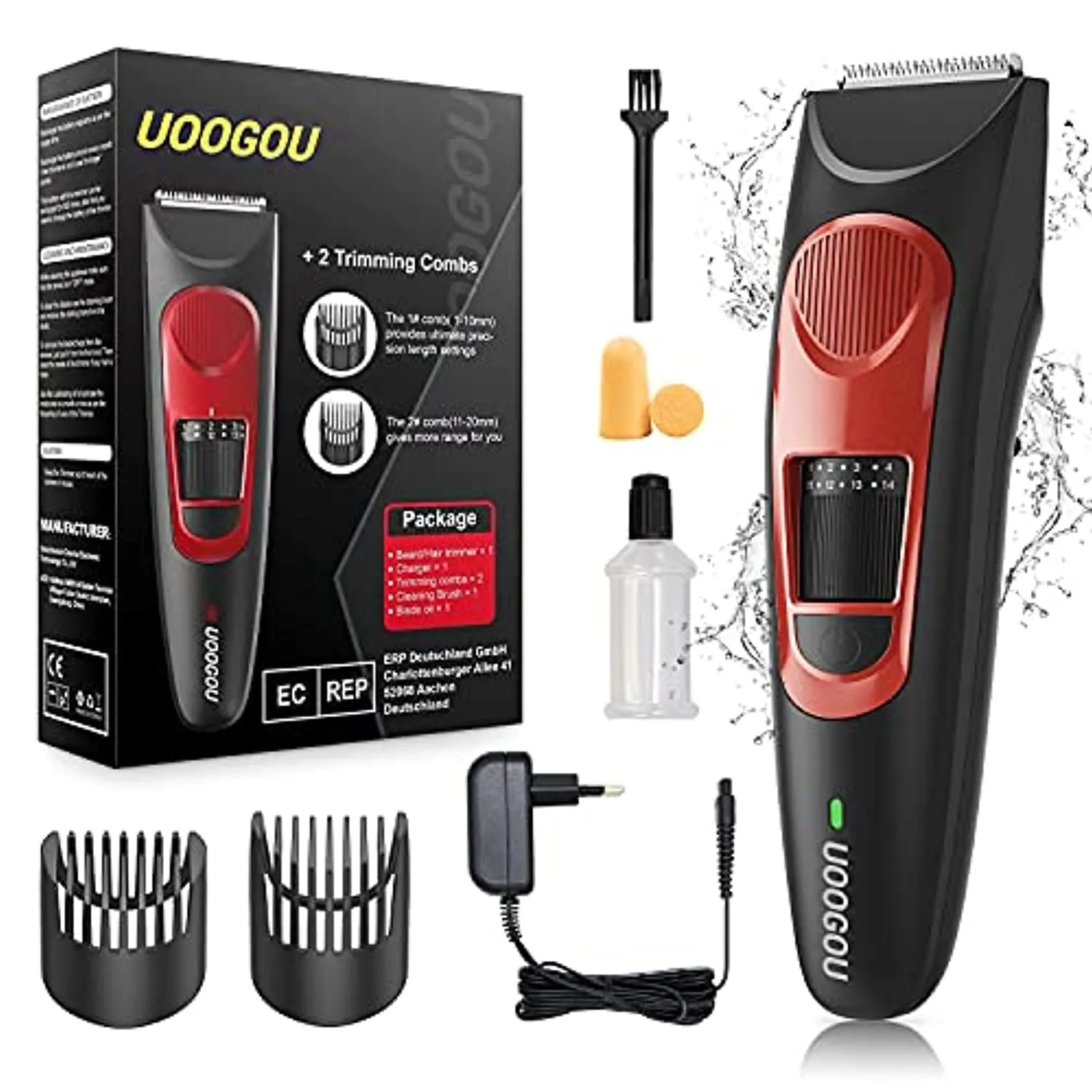 Tagliacapelli Uomo Professionale, Regolabarba Elettrico, Trimmer Precisione, Rasoio Barba Tagliatrice Capelli Ricaricabile Imper